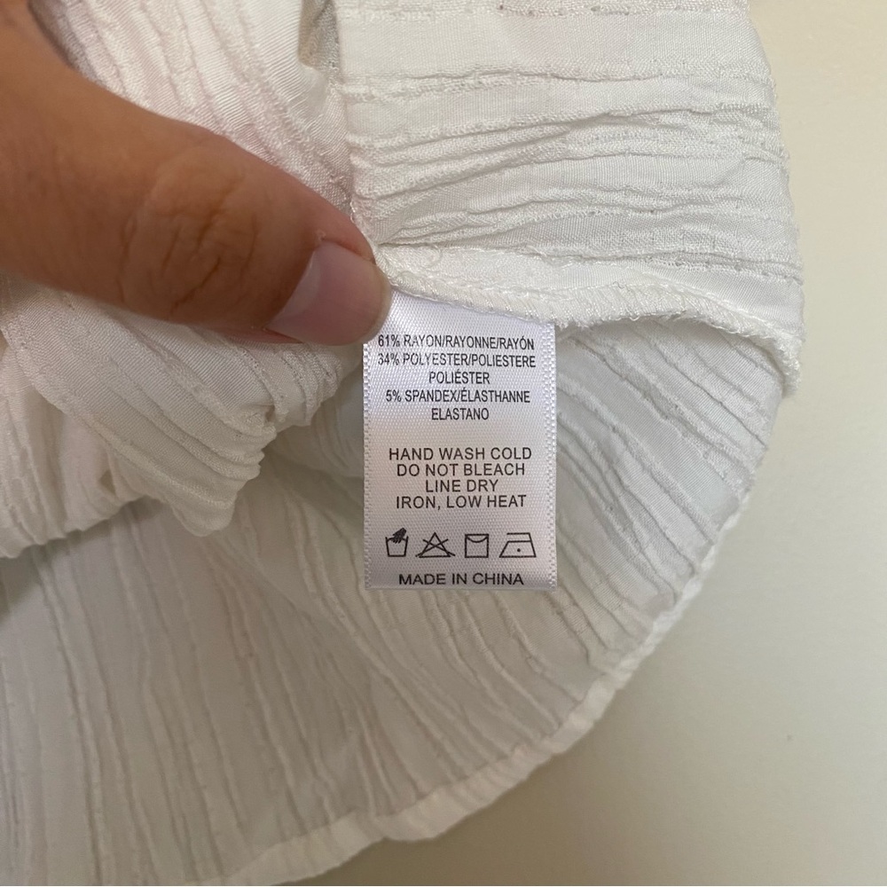 NWT Anthropologie | Sunday in Brooklyn | White Bow-Tie Cropped Tank Top, XL - Picture 8 of 10